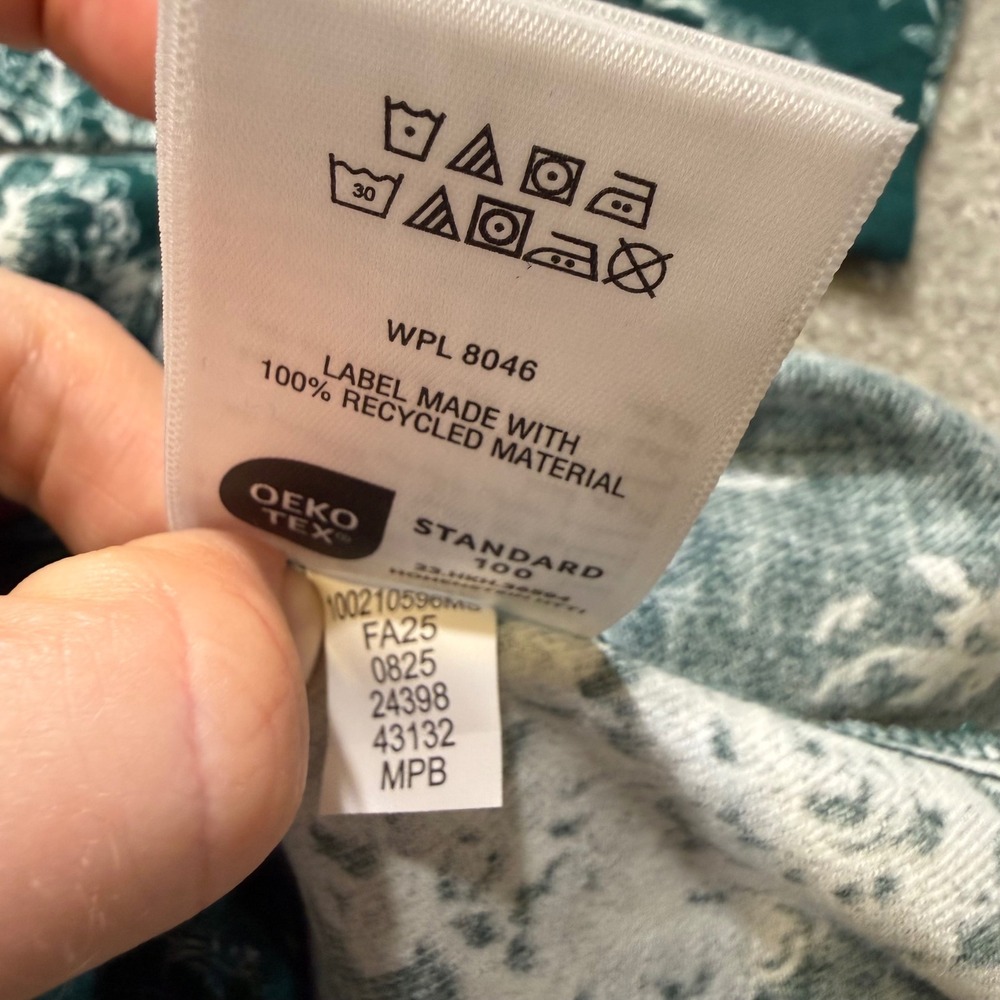 Charter Club Intimates Nightshirt Flannel Green Floral Cotton Button Front NWT L - Picture 12 of 16